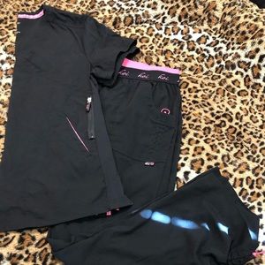 WOMENS size petite large scrub set